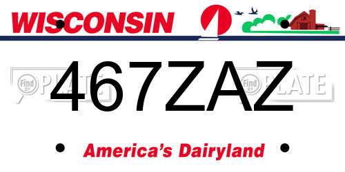 467ZAZ Wisconsin License Plate