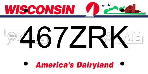 467ZRK Wisconsin License Plate