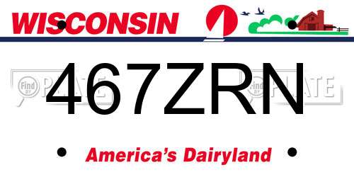 467ZRN Wisconsin License Plate