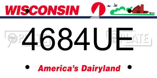 4684UE Wisconsin License Plate