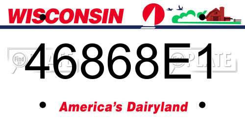 46868E1 Wisconsin License Plate