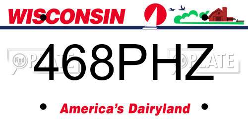 468PHZ Wisconsin License Plate