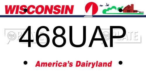 468UAP Wisconsin License Plate