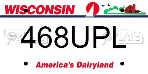 468UPL Wisconsin License Plate