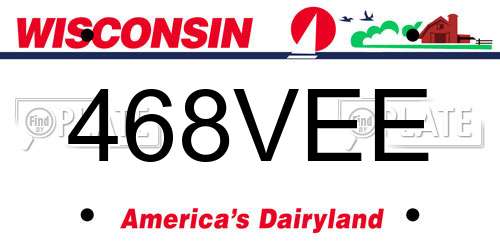 468VEE Wisconsin License Plate