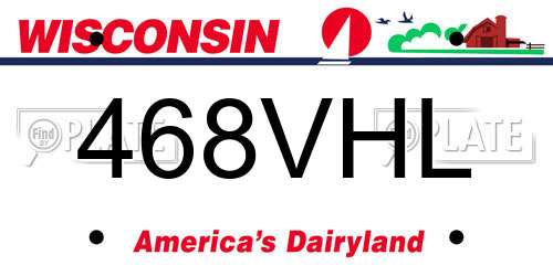 468VHL Wisconsin License Plate
