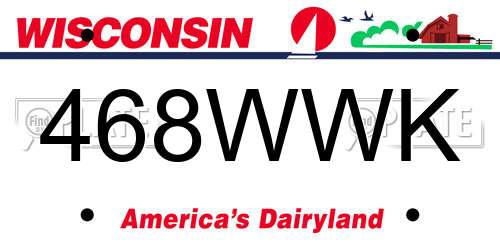 468WWK Wisconsin License Plate