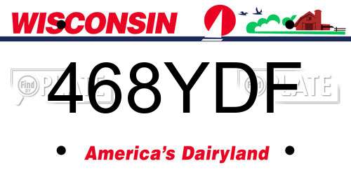 468YDF Wisconsin License Plate