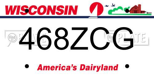 468ZCG Wisconsin License Plate