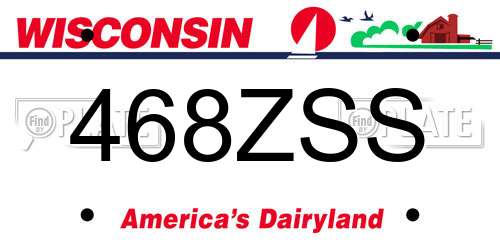 468ZSS Wisconsin License Plate