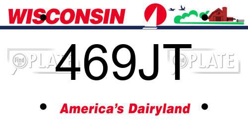 469JT Wisconsin License Plate