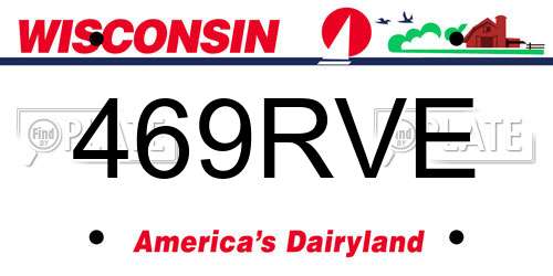 469RVE Wisconsin License Plate