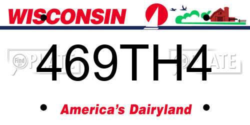 469TH4 Wisconsin License Plate