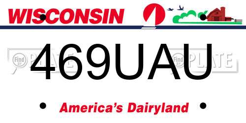 469UAU Wisconsin License Plate