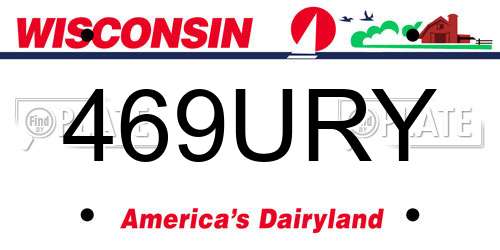 469URY Wisconsin License Plate