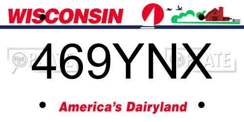 469YNX Wisconsin License Plate
