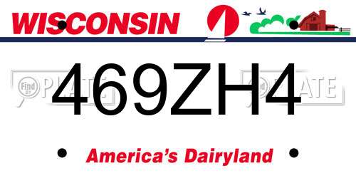 469ZH4 Wisconsin License Plate