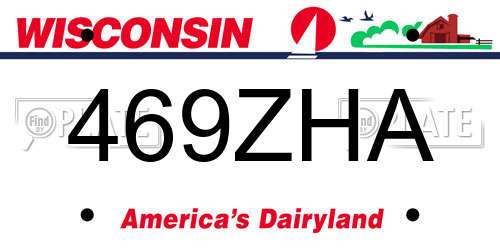 469ZHA Wisconsin License Plate