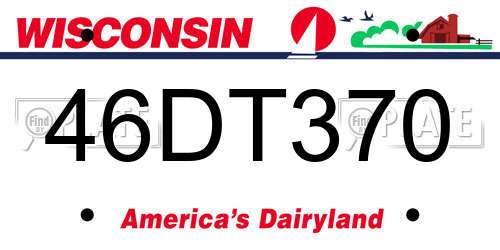 46DT370 Wisconsin License Plate