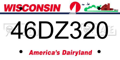 46DZ320 Wisconsin License Plate