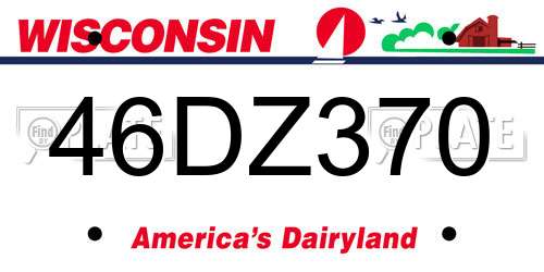 46DZ370 Wisconsin License Plate