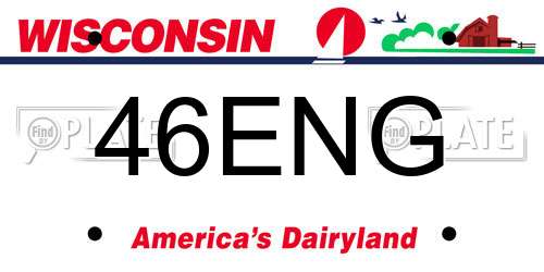 46ENG Wisconsin License Plate