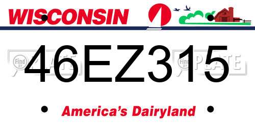 46EZ315 Wisconsin License Plate