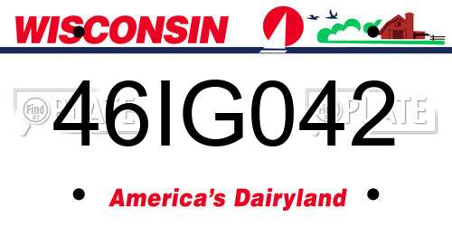 46IG042 Wisconsin License Plate