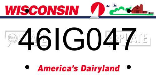 46IG047 Wisconsin License Plate