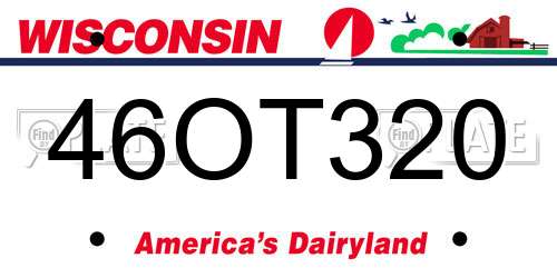46OT320 Wisconsin License Plate