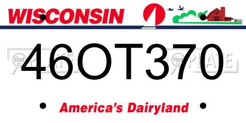 46OT370 Wisconsin License Plate