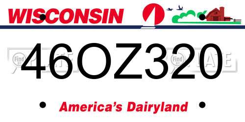 46OZ320 Wisconsin License Plate