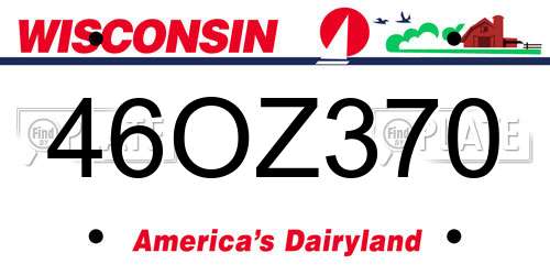 46OZ370 Wisconsin License Plate