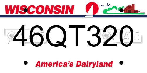 46QT320 Wisconsin License Plate
