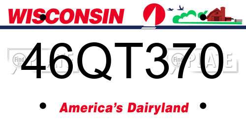 46QT370 Wisconsin License Plate