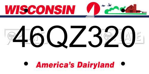 46QZ320 Wisconsin License Plate