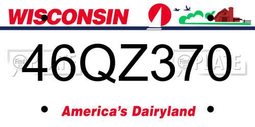 46QZ370 Wisconsin License Plate