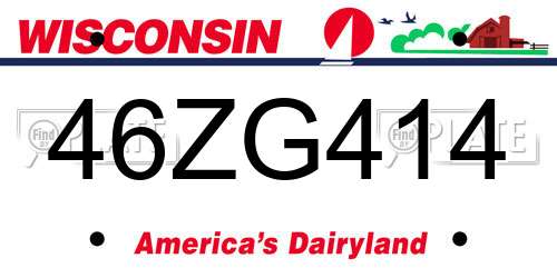 46ZG414 Wisconsin License Plate
