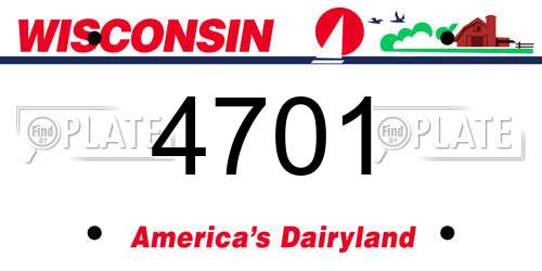 4701 Wisconsin License Plate