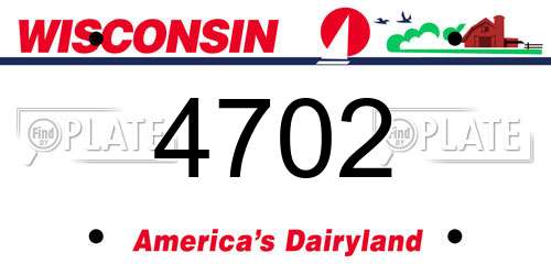4702 Wisconsin License Plate
