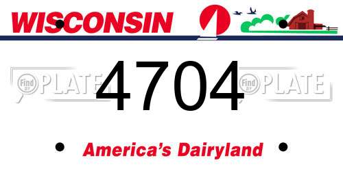 4704 Wisconsin License Plate