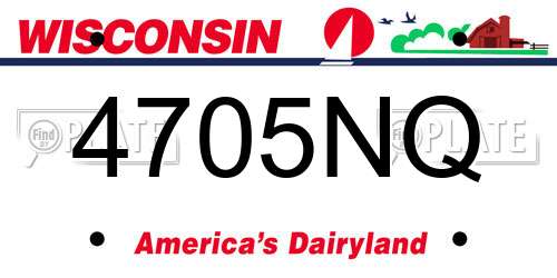 4705NQ Wisconsin License Plate
