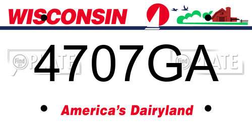 4707GA Wisconsin License Plate