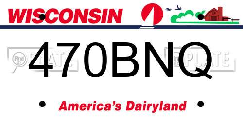 470BNQ Wisconsin License Plate