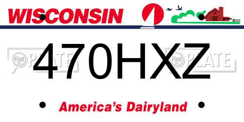 470HXZ Wisconsin License Plate