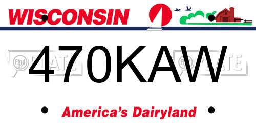 470KAW Wisconsin License Plate