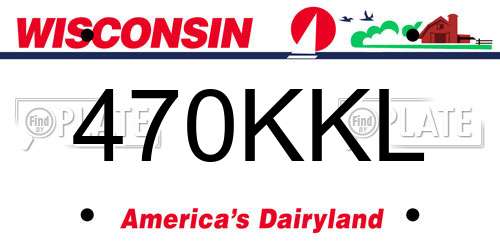 470KKL Wisconsin License Plate
