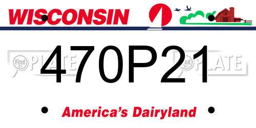470P21 Wisconsin License Plate