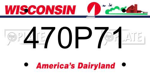 470P71 Wisconsin License Plate