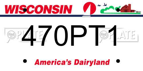 470PT1 Wisconsin License Plate